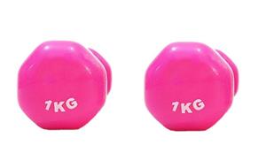 دمبل ایروبیک روکش دار ۱ کیلوگرمی مدل ۰۲-Pink بسته دو عددی