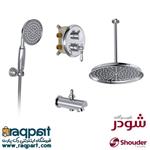 شیر دوش توکار شودر مدل زیگموند کروم تیپ 4 Brass