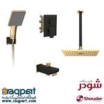 حمام توکار شودر مدل رومر مشکی طلا Brass تیپ 4 