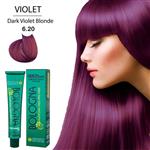 رنگ مو بدون آمونیاک و بدون پی پی دی بلونیا ۱۰۰میل Dark Violet Blonde 6.20