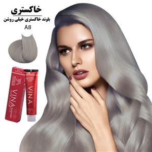 رنگ مو وینا ۱۲۵میل کراتینه بلوند خاکستری خیلی روشن A8