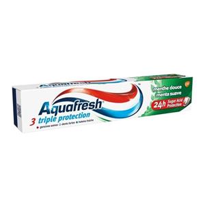 خمیر دندان سه کاره اکوافرش Aquafresh Mild and Minty حجم ۷۵ میلی لیتر 