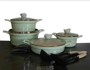 سرویس 11 پارچه سبز روشن کلاسیک یونیک مدل UN-7716