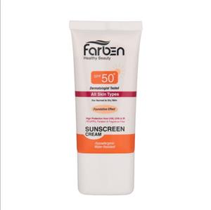 کرم ضد آفتاب فاربن مخصوص پوست های نرمال و خشک با SPF 50 حجم میل بژ روشن Farben SunScreen Cream For Normal And Dry Skin With SPF50 50ml 