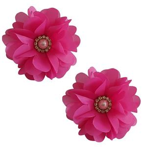 کش مو دخترانه مدل گل داوودی بسته دو عددی