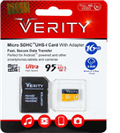 کارت حافظه microSDHC وریتی کلاس ۱۰ استاندارد UHS-I U1 سرعت ۹۶MBps همراه با آداپتور SD ظرفیت ۱۶گیگابایت