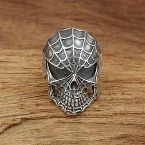 انگشتر نقرهspider skull کد 002 