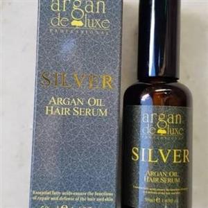 سرم روغن آرگان طبیعی مخصوص پوست و مو سیلور argan deluxe silver oil hair and skin 