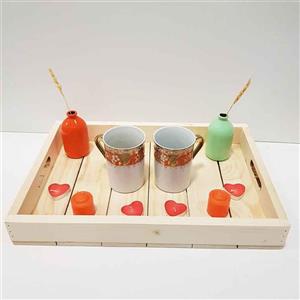 سینی چوبی بزرگ رنگ چوب