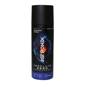 اسپری دئودورانت مردانه استرونکس Astronex مدل Absolute Zero حجم 200 میلی‌لیتر Asrtronex Absolute Zero Body Spray For Men 200ml