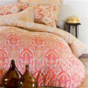 سرویس ملحفه ساتن کیسه ای مغزی دوزی یکنفره 4تکه کشدار90 ماهمون گلبهی