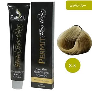 رنگ مو پرمیت سری زیتونی مدل بلوند زیتونی روشن شماره 8.3 PERMIT Hair Color 