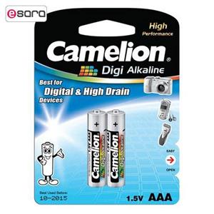 باتری نیم‌ قلمی کملیون مدل Digi Alkaline - بسته 2 عددی Camelion Digi Alkaline LR03 AAA Battery - Pack of 2