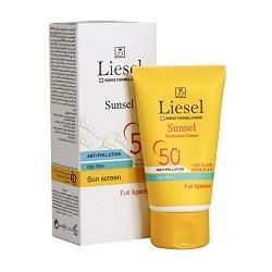 ضدآفتاب سانسل پوست چرب بی رنگ لایسل ۴۰ میلی لیتر Liesel Sunsel SPF 50 Oily skin 40 ml 