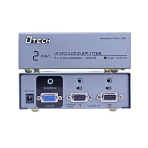 اسپلیتر VGA AUDIO دو پورت دیتک مدل DT-AU7502 با کیفیت 500 مگاهرتز 