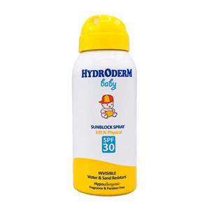 اسپری ضد آفتاب کودکان SPF30 هیدرودرم ۵۰ میلی لیتر Hydroderm Baby Sunblock Physical Spray