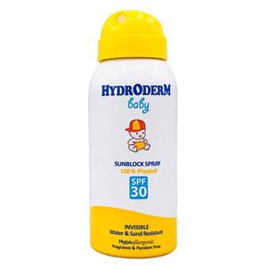 اسپری ضد آفتاب کودکان SPF30 هیدرودرم ۵۰ میلی لیتر Hydroderm Baby Sunblock Physical Spray