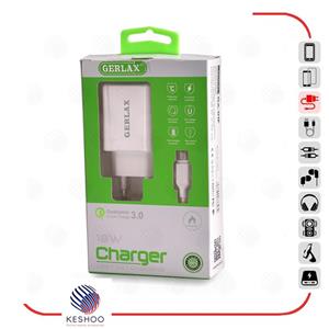 شارژر دیواری جرلکس مدل GA-01F به همراه کابل تبدیل USB-C 