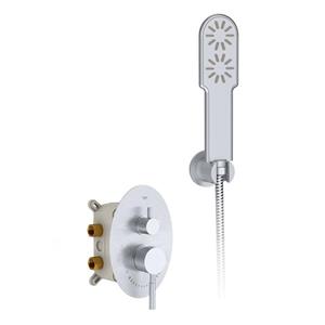 شیر دوش توکار شودر مدل روگن کروم مات تیپ 2 Brass