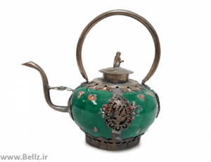 قوری چینی (قاب دور ورشو) دکوری - رنگ سبز