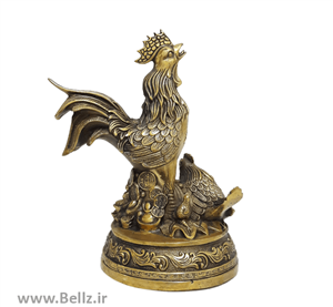 مجسمه مرغ و خروس برنز - (طرح ۱)