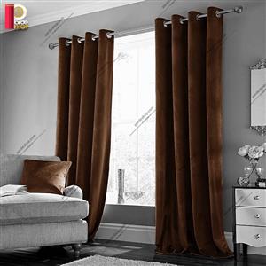 پرده مخمل پانچی ترک قهوه‌ای