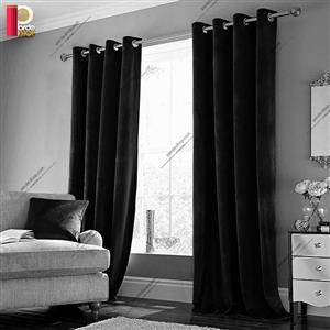 پرده مخمل پانچی  ترک مشکی