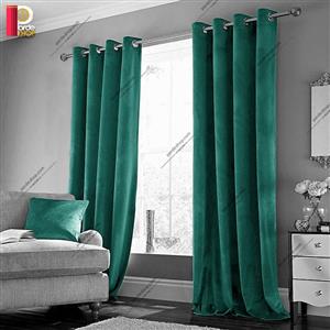 پرده مخمل پانچی ترک آبی روشن ۲