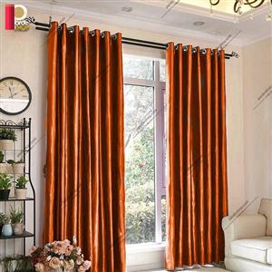 پرده ساتن پانچی براق نارنجی