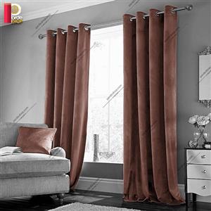 پرده مخمل پانچی ترک صورتی روشن