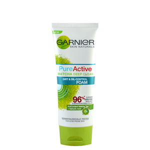 فوم شستشو گارنیه مدل Pure Active حاوی Matcha حجم 100 میل Garnier Deep Clean Foam 100ml 