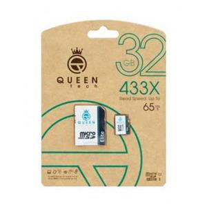 کارت حافظه QUEEN TECH 32G کلاس 10 سرعت 65MB/s همراه با آداپتور