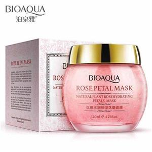 ژل و ماسک صورت روشن و ترمیم کننده منافذ باز پوست گل رز بیوآکوا Bioaqua Rose Hydra Petals Mask Bioaqua Rose Petal Mask 120g