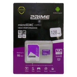 کارت حافظه PRIME 128GB U3 سرعت 95MB/S همراه با آداپتور