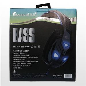 هدست گیمینگ AKORN OK6000 Gaming Headset – Blue