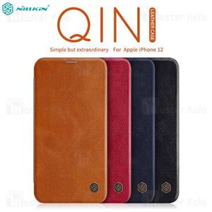 کیف چرمی نیلکین ایفون Apple iPhone 12 Nillkin Qin Leather Case 