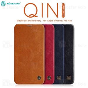 کیف چرمی نیلکین ایفون Apple iPhone 12 Pro max Nillkin Qin Leather Case 