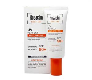 کرم ضد آفتاب رنگی رزاکلین مناسب پوست نرمال تا خشک مدل light beige Rosaclin Spf50 Light Beige