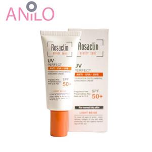 کرم ضد آفتاب رنگی رزاکلین مناسب پوست نرمال تا خشک مدل light beige Rosaclin Spf50 Light Beige