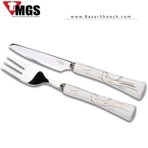 کارد و چنگال دسته سرامیکی MGS طرح 2