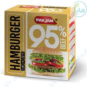 همبرگر 95% گوشت 4 عددی پاک جم 