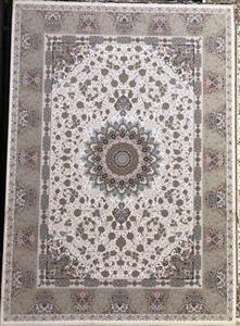 فرش ماشینی ۱۲۰۰ شانه انا طرح پیچک کرم