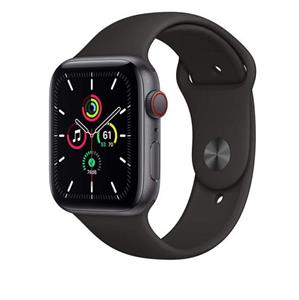 ساعت هوشمند اپل واچ سری SE مدل 44 میلی متری با بند مشکی و بدنه آلومینیومی خاکستری Apple Watch Series SE 44mm Space Gray Aluminum Case with Black Sport Band