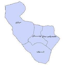 نقشه بخش های شهرستان جوانرود