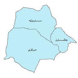 نقشه بخش های شهرستان جیرفت