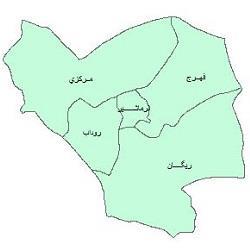 نقشه بخش های شهرستان بافق