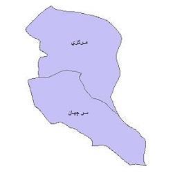 نقشه بخش های شهرستان سروآباد