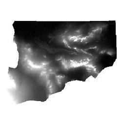 نقشه مدل رقومی ارتفاعی (DEM) شهرستان نائین (واقع در استان اصفهان)