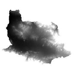 نقشه مدل رقومی ارتفاعی (DEM) شهرستان میانه (واقع در استان آذربایجان شرقی)