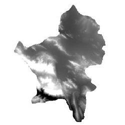 نقشه مدل رقومی ارتفاعی (DEM) شهرستان بروجن (واقع در استان چهارمحال و بختیاری)